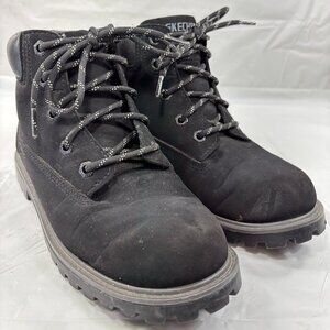 Sketchers Boys Mecca Bunkhouse Black Synthetic Ankle Work Boots